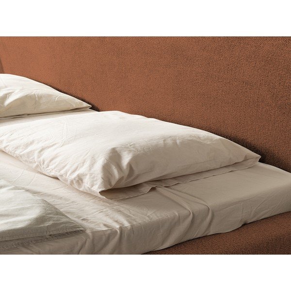 Terrakottapunane polsterdatud kaheinimesevoodi koos voodipõhjaga 180x200 cm Makana - Makamii-image-1