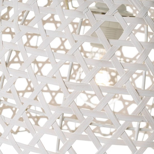 Kreem rippvalgusti bambusest varjuga ø 35 cm - Casa Selección-image-2