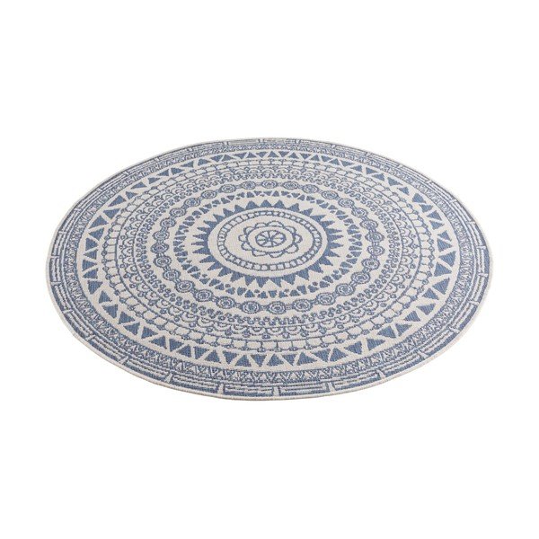 Sinine ja kreemikas õuevaip , ø 140 cm Coron - NORTHRUGS-image-2