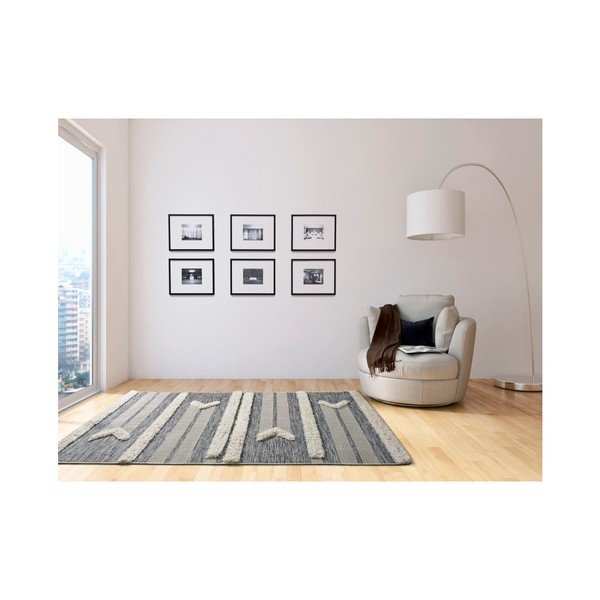 Valge ja hall vaip Cheroky Line, 55 x 110 cm - Universal-image-1