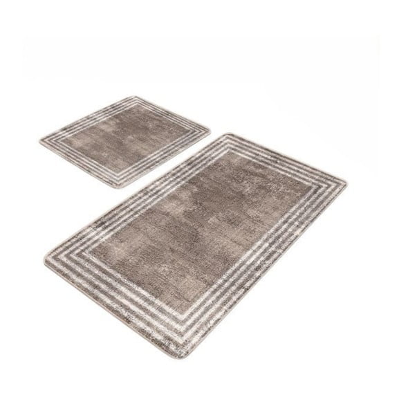Pruunid sametist vannitoamatid 2tk komplektis 60x100 cm - Mila Home