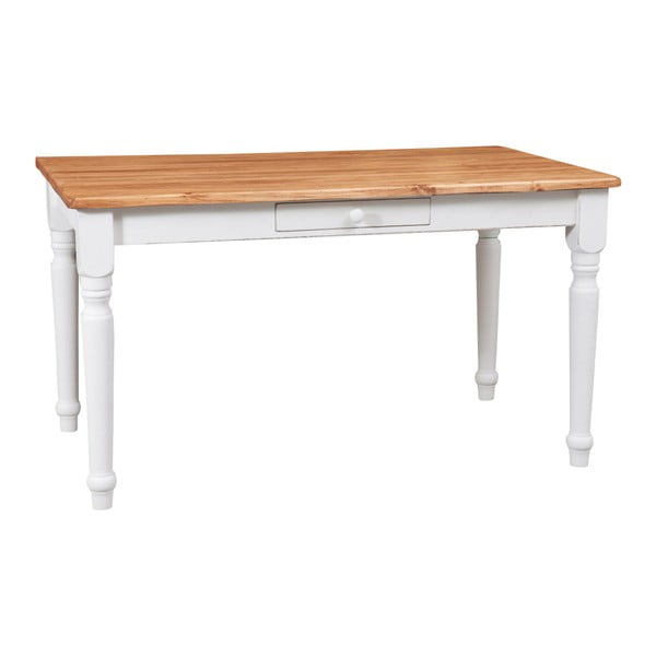 Dřevěný bílý stůl se šuplíky Biscottini 