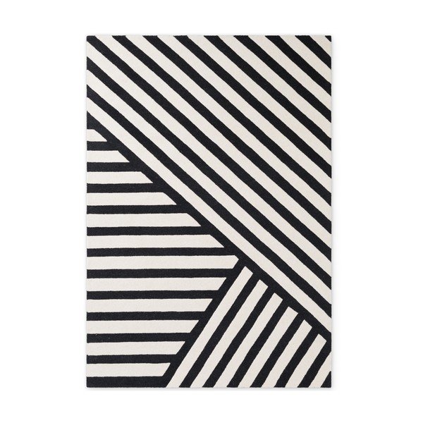 Mustvalge käsitsi kootud villane vaip 200x290 cm Stryve Noir - Elle Decoration