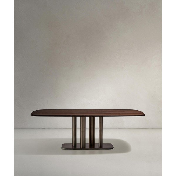 Söögilaud pähklipuust dekooriga 100x180 cm Melvar - Kave Home-image-4