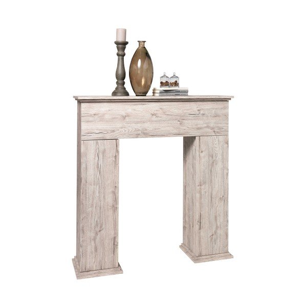 Dekorativní krbová římsa s úložným prostorem v dekoru světlého dubu 13Casa Fireplace