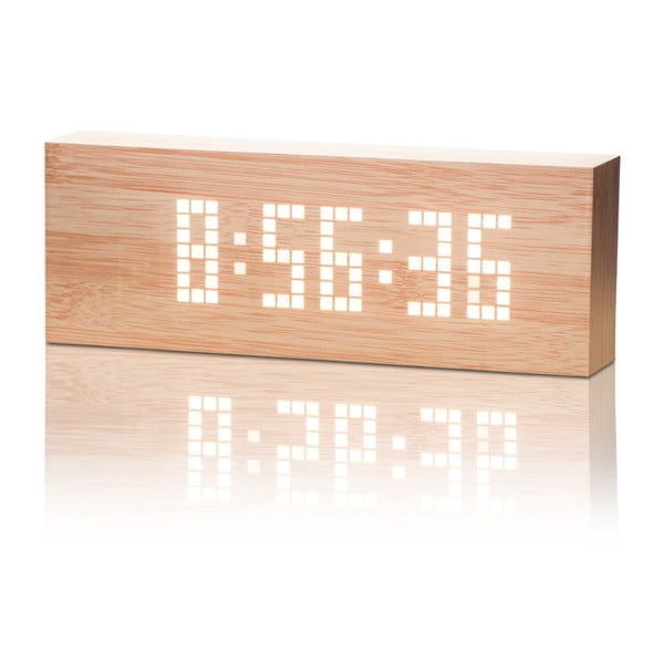 Helepruun äratuskell valge LED-ekraaniga Message Click Clock - Gingko
