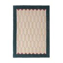 Käsitsi kootud villane vaip naturaalses värvitoonis/rohekassinises värvitoonis 200x290 cm Apex Border Wool - Flair Rugs