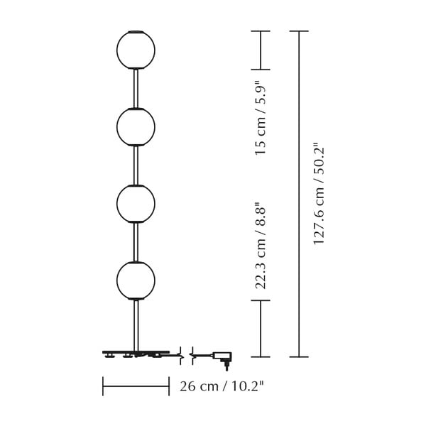 Messingivärvi dimmerdatav LED-põrandavalgusti klaasist varjuga (kõrgus 128 cm) Audrey Floor - UMAGE-image-4