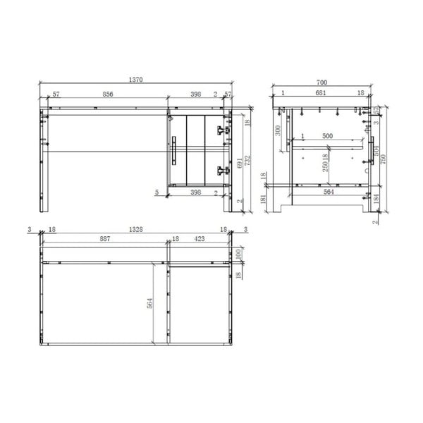 Valge laste kirjutuslaud - Vipack Erik-image-3