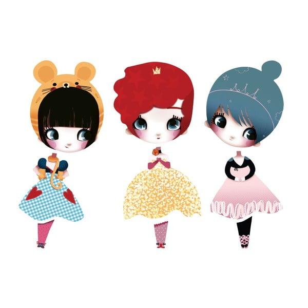 Samolepka Dress Up Dolls Mini I, 3 ks