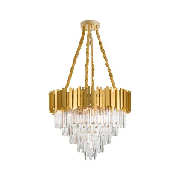 Kuldse värvi metallist ripplamp kristallvarjuga, läbimõõduga 73 cm Grane - Nova Luce