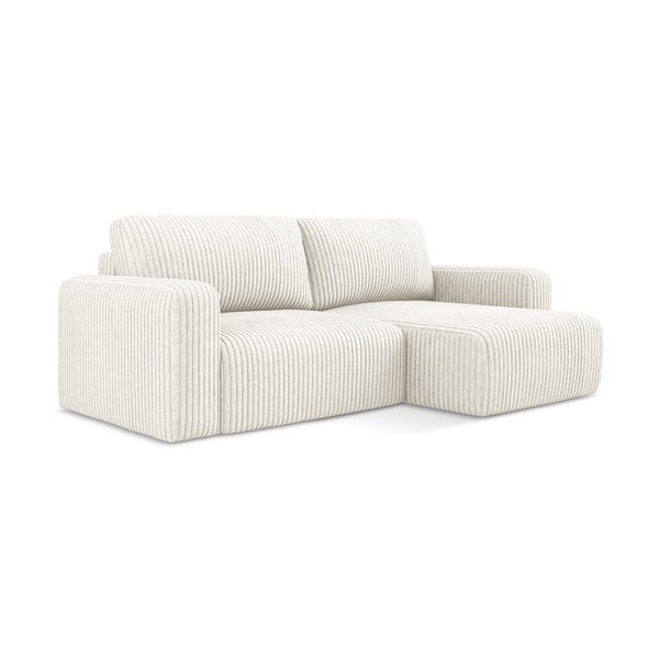 Kreemikas sametist diivanvoodi/panipaigaga nurgadiivan (parempoolne nurk/diivanvoodiga) Kona - Makamii-image-2