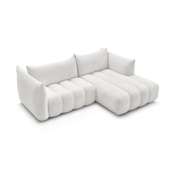 Valge nurgadiivan buklee kangast (parem nurk/diivanvoodiga) Azra - Bobochic Paris-image-4