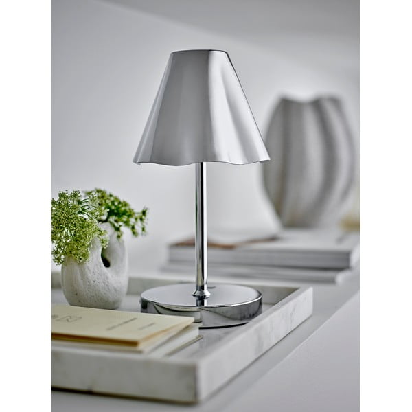 Hõbedane LED-lauavalgusti metallist varjuga (kõrgus 28 cm) Lianna - Bloomingville-image-1