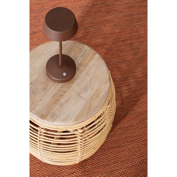 Pruun metallist LED-laualamp hämardatava/juhtmevaba laadijaga ja plastvarjuga (kõrgus 33 cm) Esprit - Bizzotto-image-1