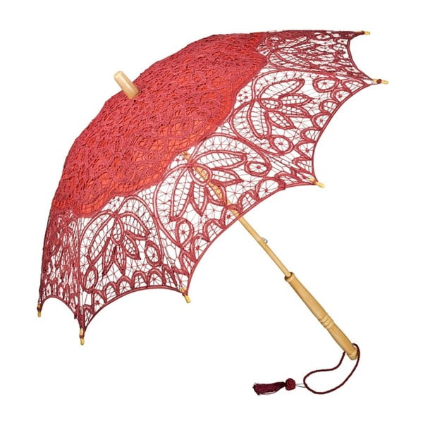 Vínový holový deštník Von Lilienfeld Lace Vivienne