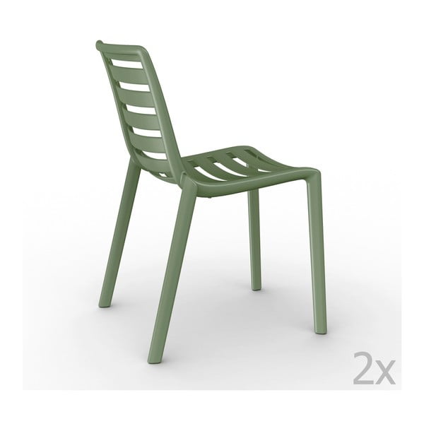 Sada 2 zelených  zahradních židlí Resol Slatkat