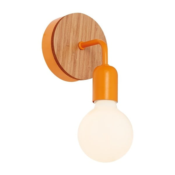 Oranžové nástěnné svítidlo s dřevěným detailem Homemania Decor Valetta