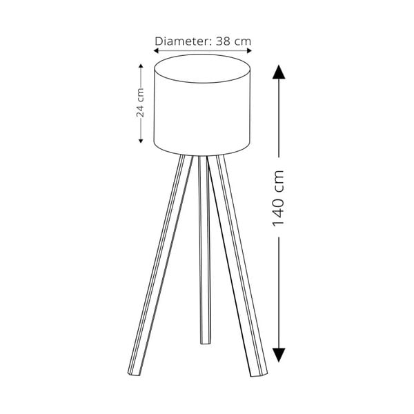 Stojací lampa s béžovým stínítkem Aiden-image-1