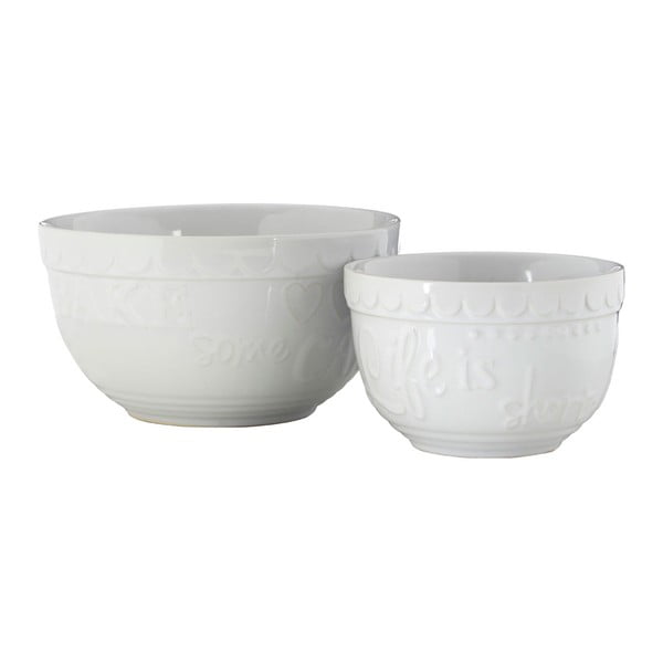 2 valge keraamiline kausside komplekt Gigi - Premier Housewares-image-1