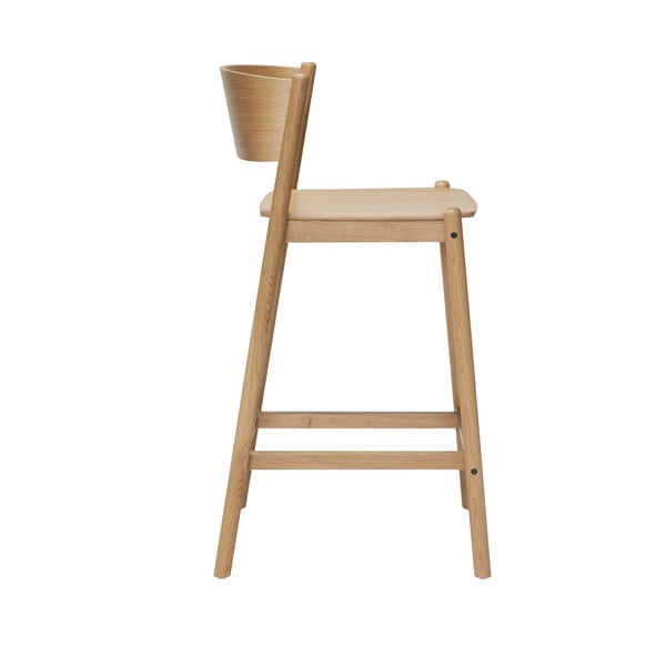 Tammepuidust naturaalset värvi baaritool (istme kõrgus 75 cm) Oblique - Hübsch-image-2