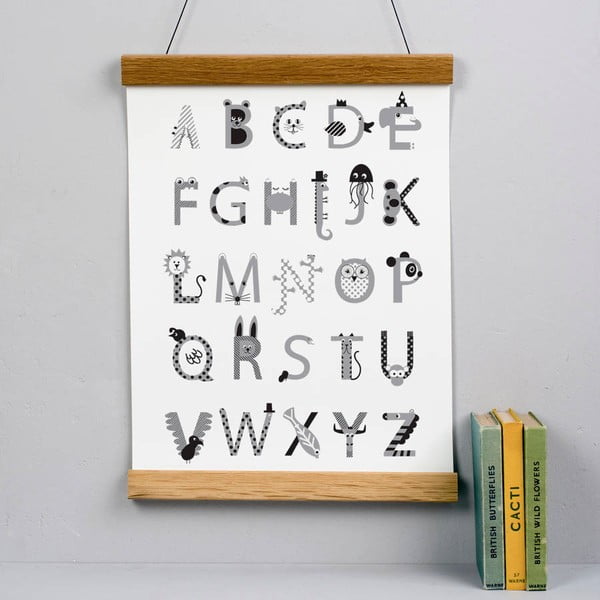 Plakát Karin Åkesson Design Alphabet Grey, 30x40 cm