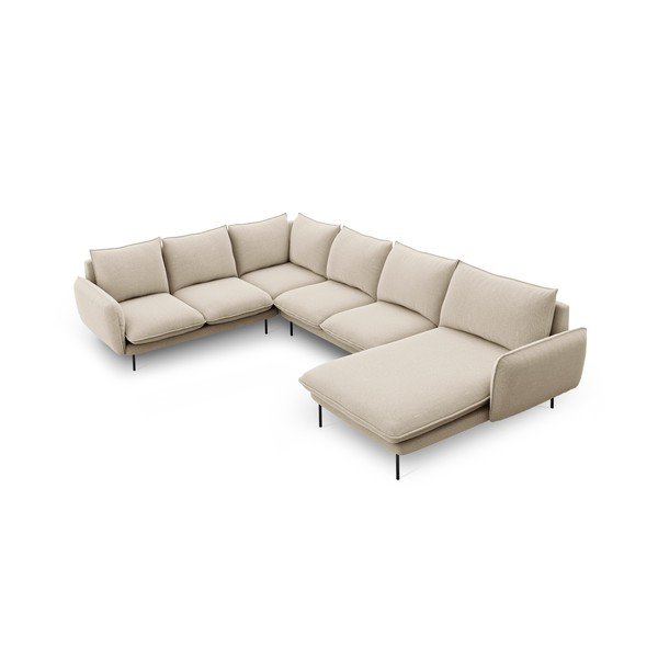 Beež U-kujuline diivan, vasakpoolne nurk Vienna - Cosmopolitan Design-image-3