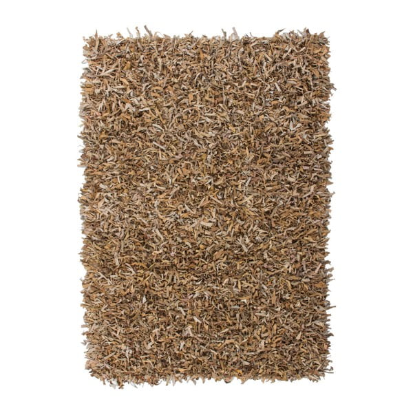 Béžový kožený koberec Rodeo, 80x150cm