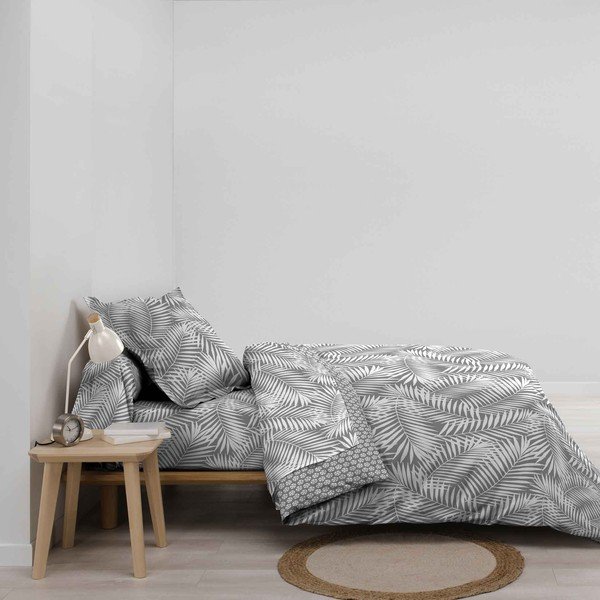 Hall puuvillane voodipesu ühekohalisele voodile 140x200 cm Botania - douceur d'intérieur-image-1