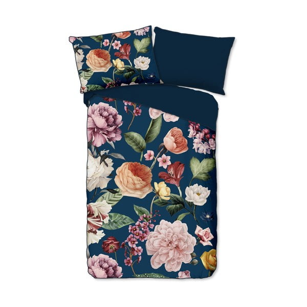 Tumesinine voodipesu üheinimesevoodile puuvillasatiin 140x200 cm - Descanso