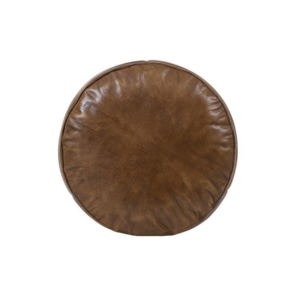 Pruun nahast puff ø 50 cm Luka - Light & Living-image-2