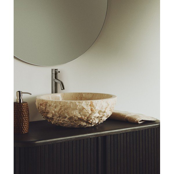 Beež kivist ümmargune kraanikauss ø 40 cm Orvane - Kave Home-image-1
