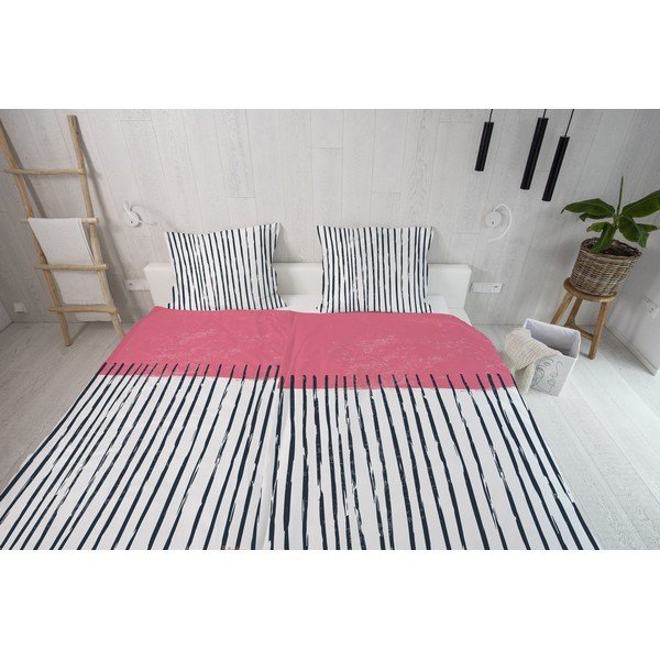 Puuvill-satiinist voodipesu üheinimesevoodile 140x200 cm Black Stripes in Colors - Butter Kings-image-4