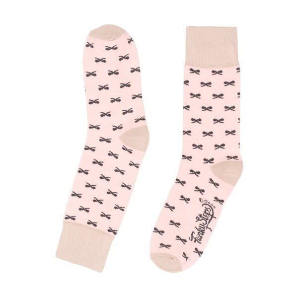Růžové ponožky Funky Steps Bowtie, velikost 35 – 39