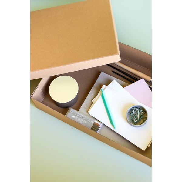 Naturaalset värvi kaanega kartongist hoiukarbid 3 tk 44x31x10 cm komplektis Storeit - Hübsch-image-1