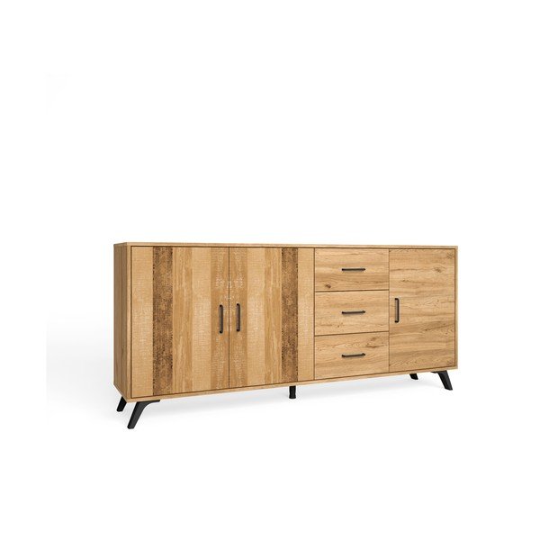 Madal kapp tammedekoriga naturaalses värvitoonis 181x81 cm Nordic - Marckeric-image-2