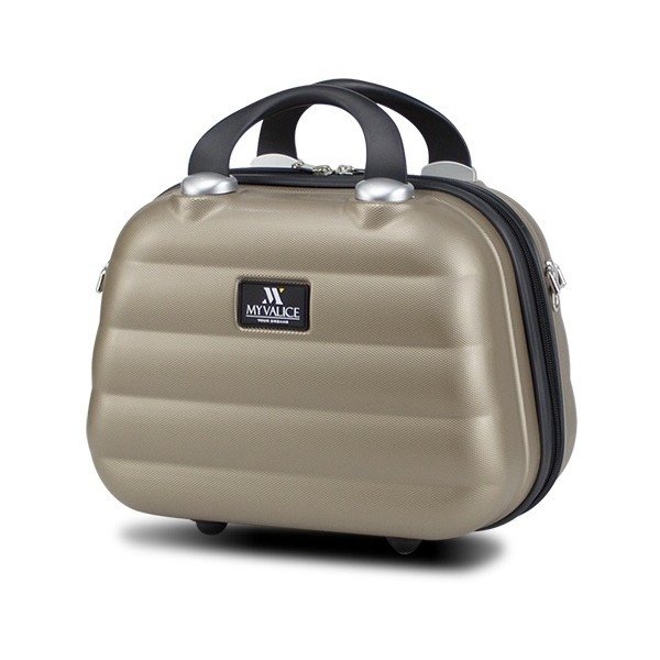 Dámský příruční cestovní kufřík ve zlaté barvě My Valice SMART BAG RESSNO Make Up & Hand Suitcase
