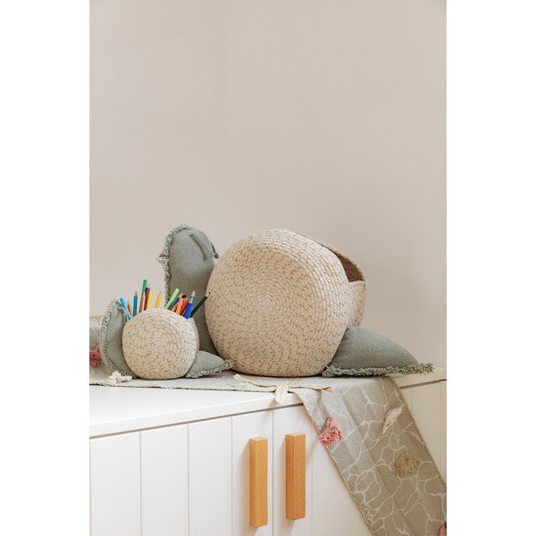 Kreem-salveiroheline kangast laste mänguasjakorv 60x24x30 cm Big Snail - Lorena Canals-image-1