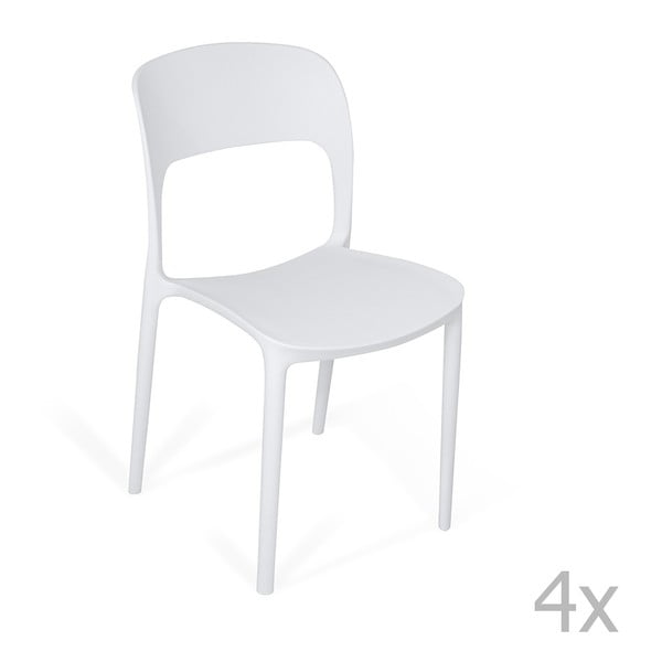 Sada 4 bílých židlí Global Trade Valentina