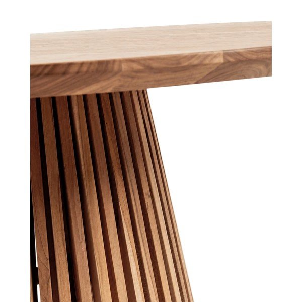 Ümmargune söögilaud tiigipuidust naturaalses värvitoonis ø 90 cm Jeanette - Kave Home-image-2
