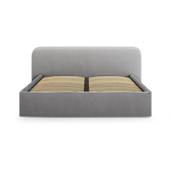 Helehall polsterdatud kaheinimesevoodi koos panipaiga ja voodipõhjaga 200x200 cm Elizabeth - Micadoni-image-4