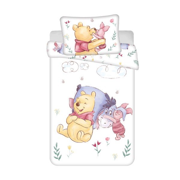 Puuvillane beebivoodipesu 100x135 cm Winnie the Pooh "Pooh Hugs" - Jerry Fabrics