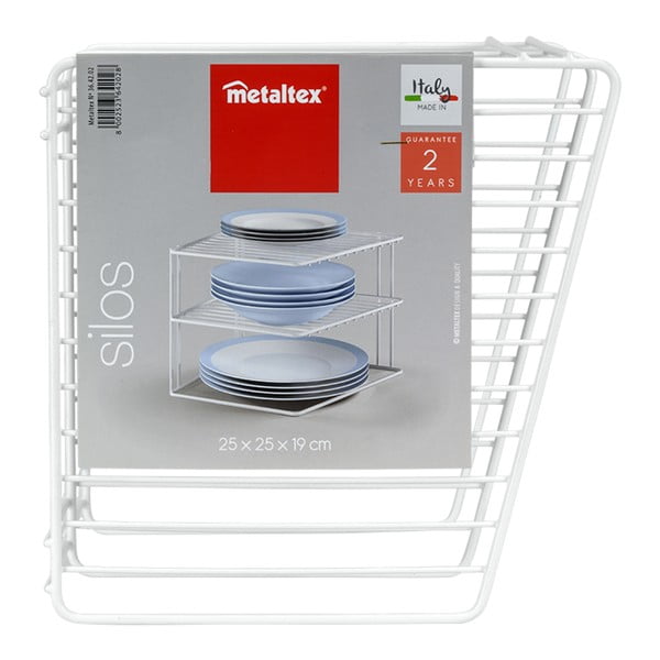 Valge terasest lisariiul 25x25cm Silos – Metaltex-image-3