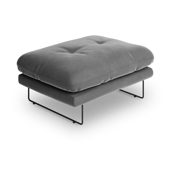 Šedý puf se sametovým potahem Windsor & Co Sofas Gravity-image-2