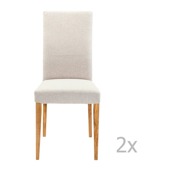 Sada 2 krémově bílých jídelních židlí s nožičkami z dubového dřeva Kare Design Mara
