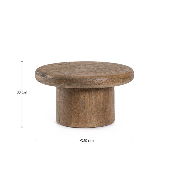 Tumenaturaalne ümmargune mangopuidust kohvilaud, ø 60 cm Lopez – Bizzotto-image-3