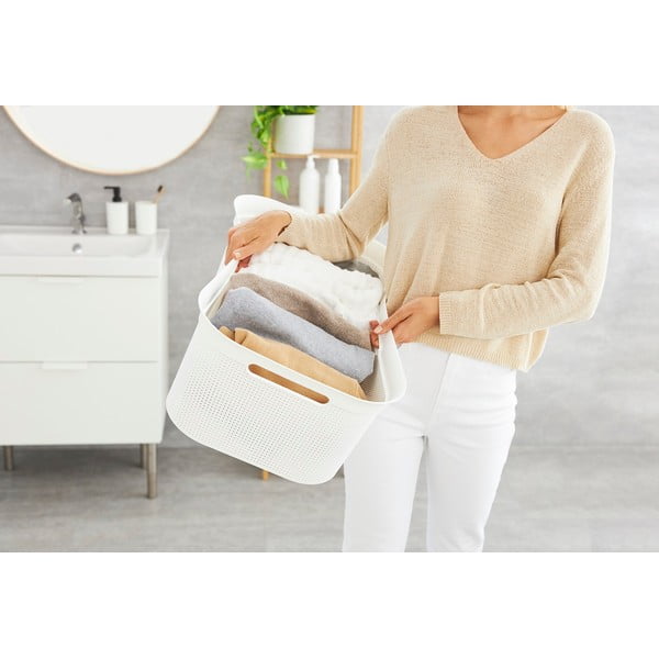 Valge plastikust pesukorv 41 l Brisen - Rotho-image-1