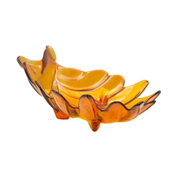 Oranž taaskasutatud klaasist kauss Leaf, 33 x 20 cm - Mauro Ferretti