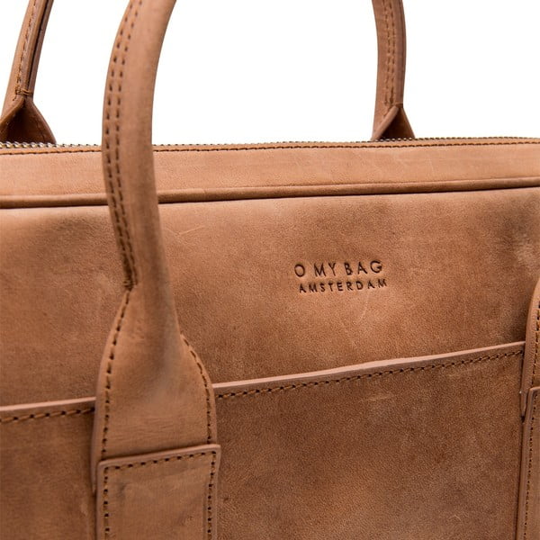 Kožená taška na notebook The Harvey, velbloudí-image-1