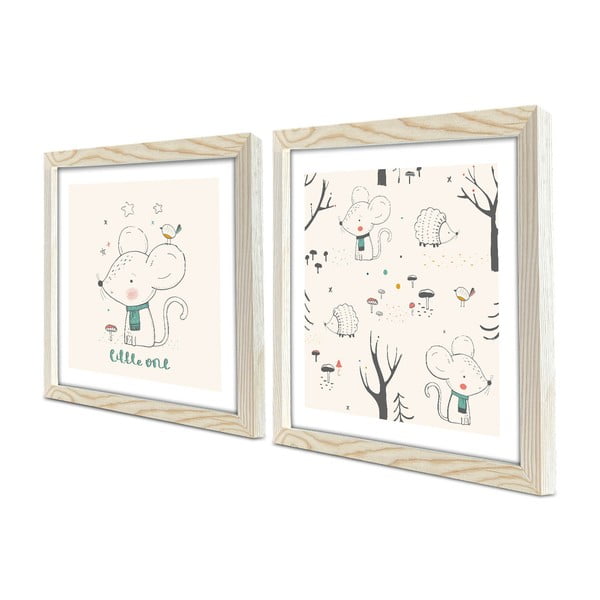 Laste pildid 2 tk 33x33 cm komplektis Little One - Wallity-image-2